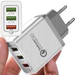 Szybka Ładowarka Sieciowa Uniwersalna Do Telefonu 3x USB QC Quick