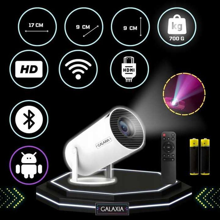 Projektor LED Rzutnik Mini Przenośny Android Wifi FULL HD Smart TV