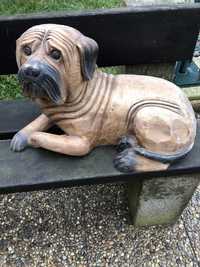 Cão em madeira macica antigo