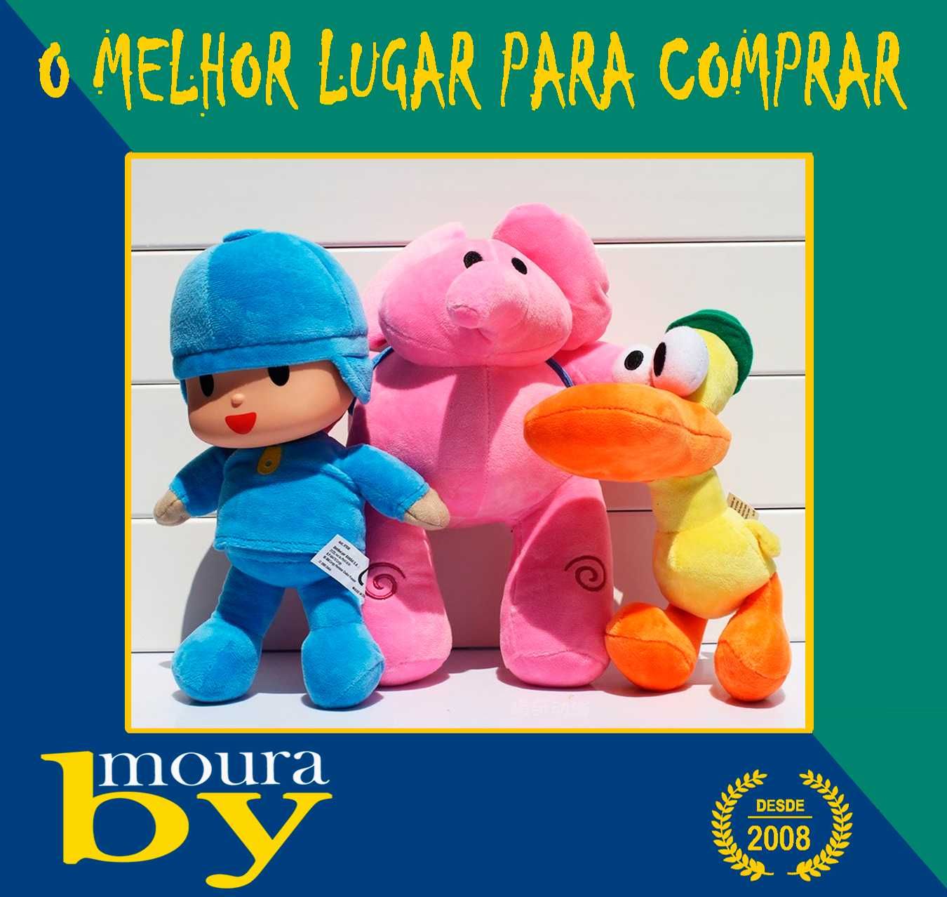 3 Peluches  Pocoyo Elly Pato Duck Elephant Stuffed