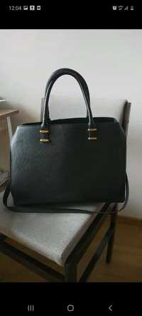 torba hm czarna a4 shopper bag zlote