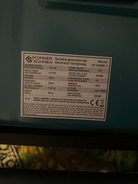 Генератор Konner&Sohnen 8kw