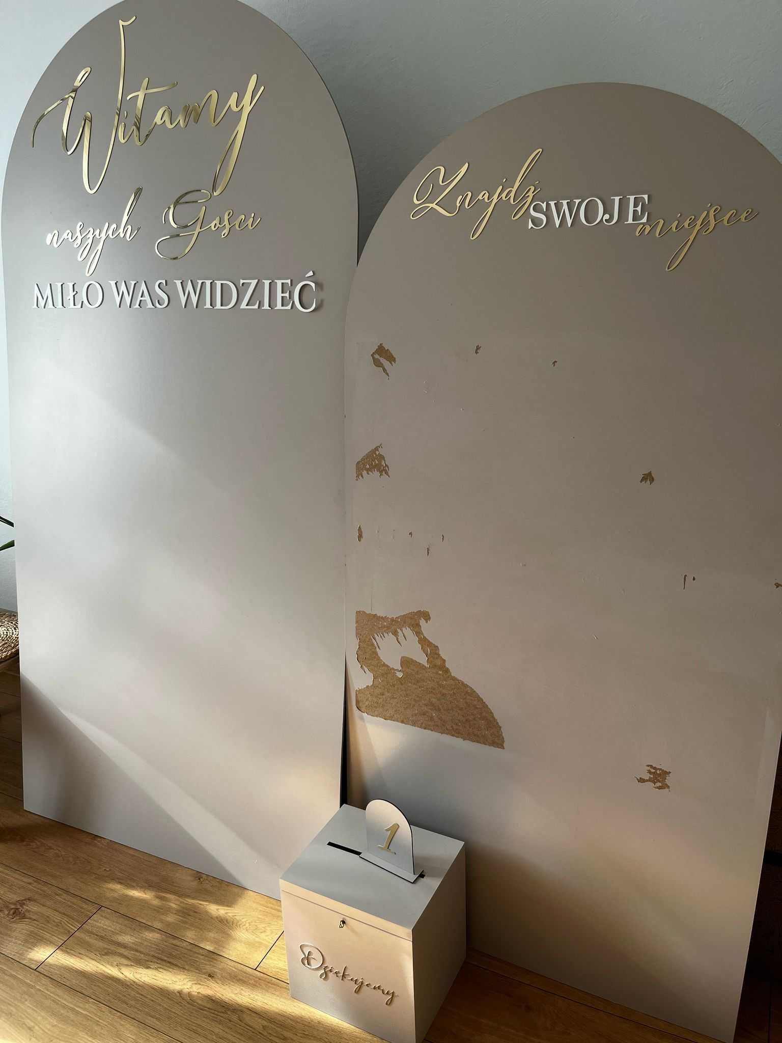 ZESTAW ŚLUB WESELE tablice powitalne/numery stołów/pudełko na koperty