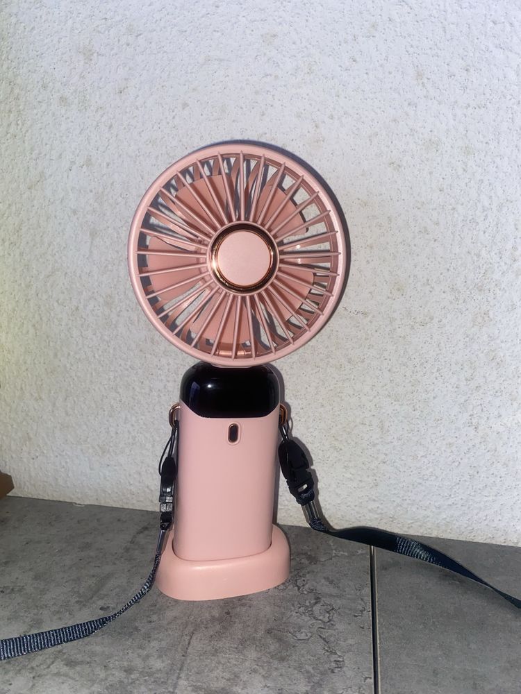 Mini Ventilador Portátil USB – Rosa, Recarga Rápida
