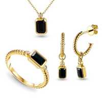 R+E+N-85575_10778 Y Komplet biżuterii z czarnymi agatami i diamentami