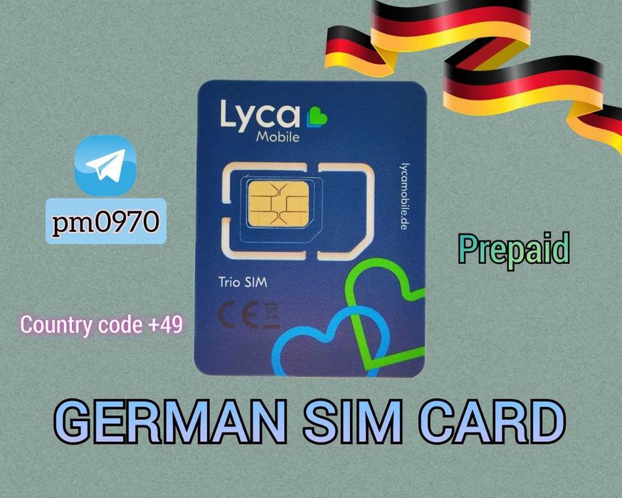 Cartão SIM alemão Lebara, Lycamobile – pronto para uso