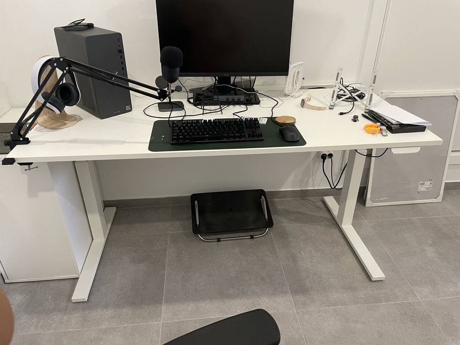 Secretária eletrica MITTZON IKEA sentado/em pé, branco, 160x80 cm