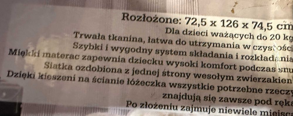 Łóżeczko turystyczne dla dziecka