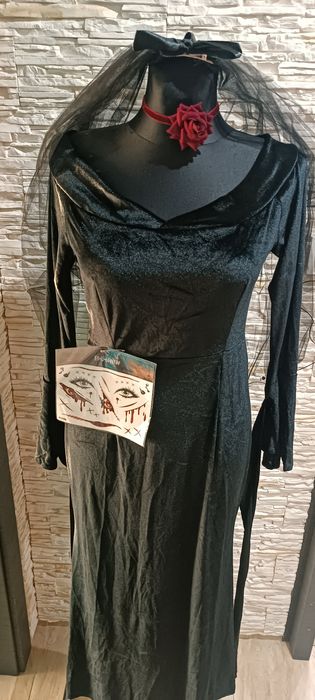 Strój pani Adams Motricia, przebranie halloweenowe dla kobiety,r.L