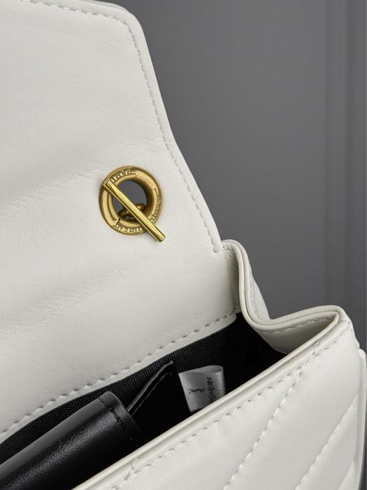 Сумка YSL Yves Saint Laurent Loulou Mini біла, бежева, бургунді