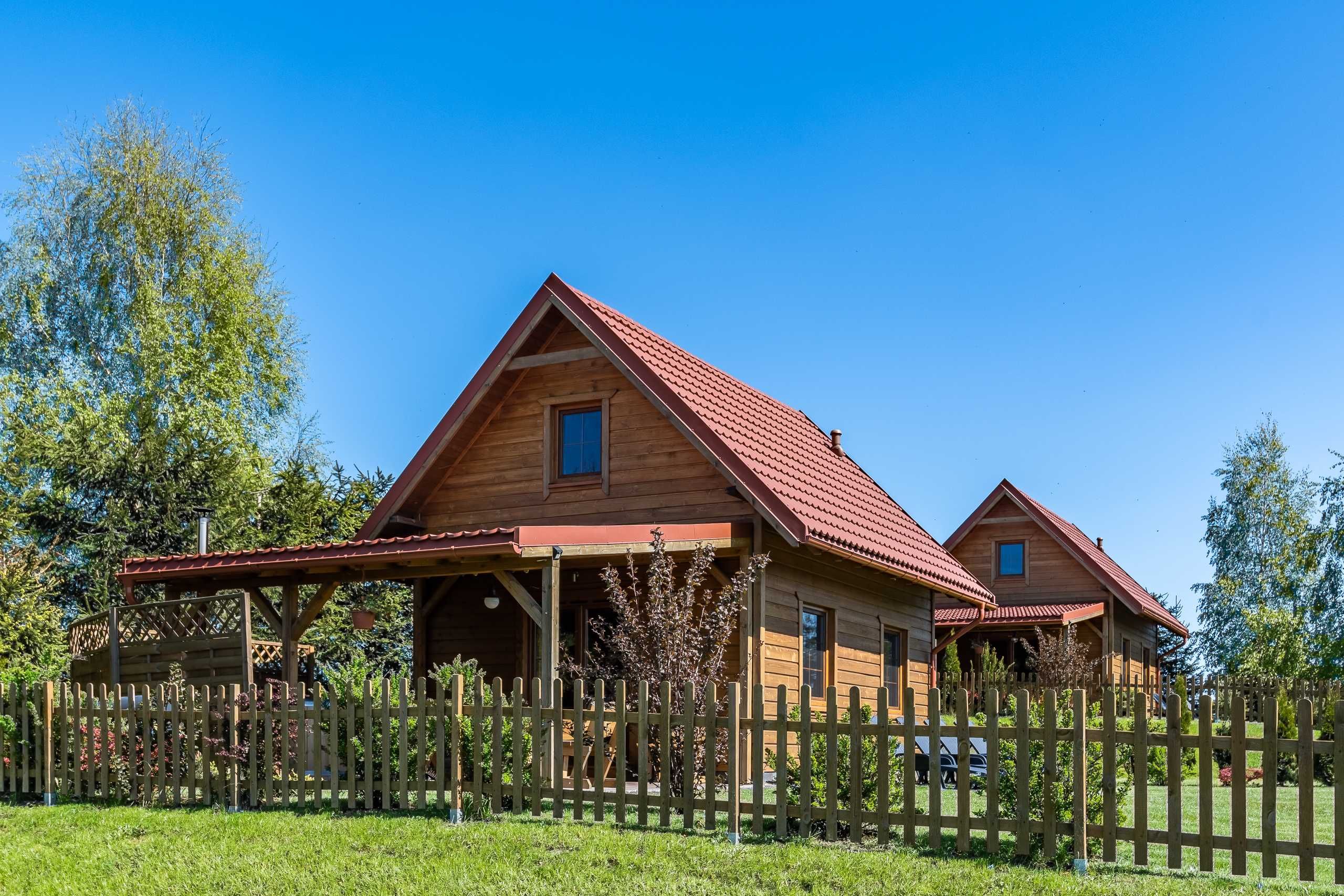 Domki drewniane z baliami - jacuzzi, Mazury, całoroczne