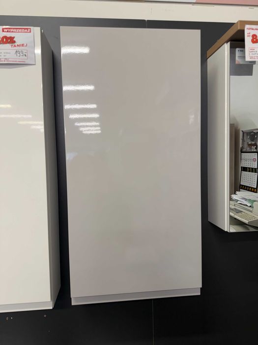 Szafka wisząca łazienkowa szary połysk 40 x 80 cm.
