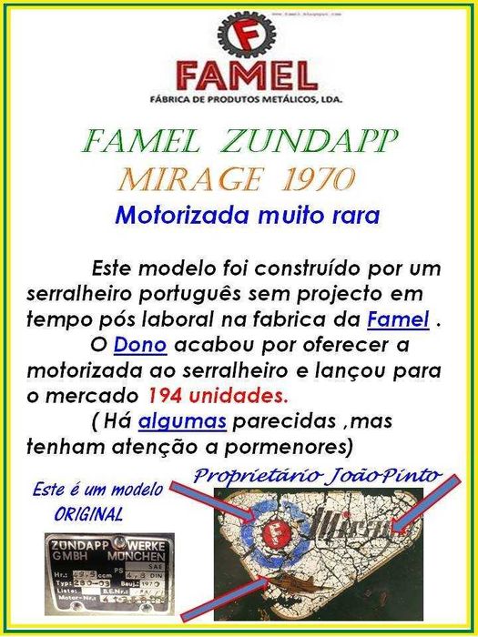 Motorizada Famel Zundapp Mirage 1970