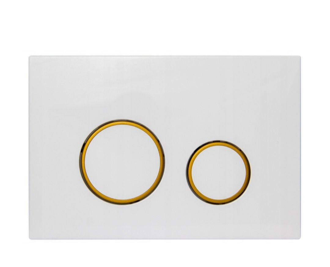 Przycisk spłukujący wc biało złoty do stelaż podtynkowy Cersanit Aqua