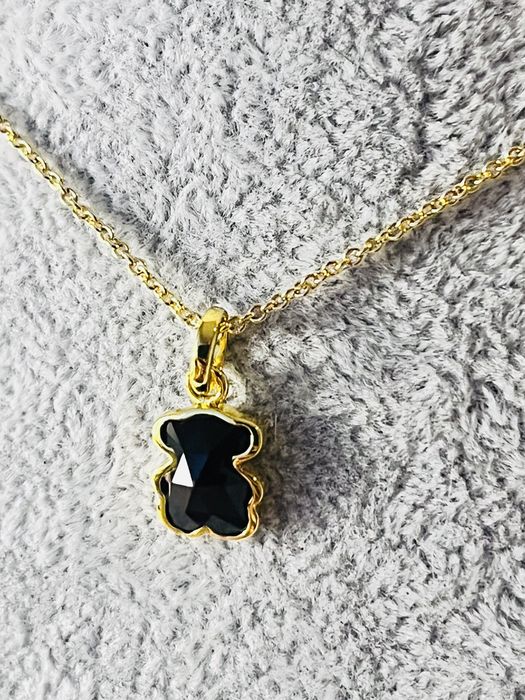 Tous color nowy naszyjnik miś 1cm dl 45 cm szlif w trójkąt