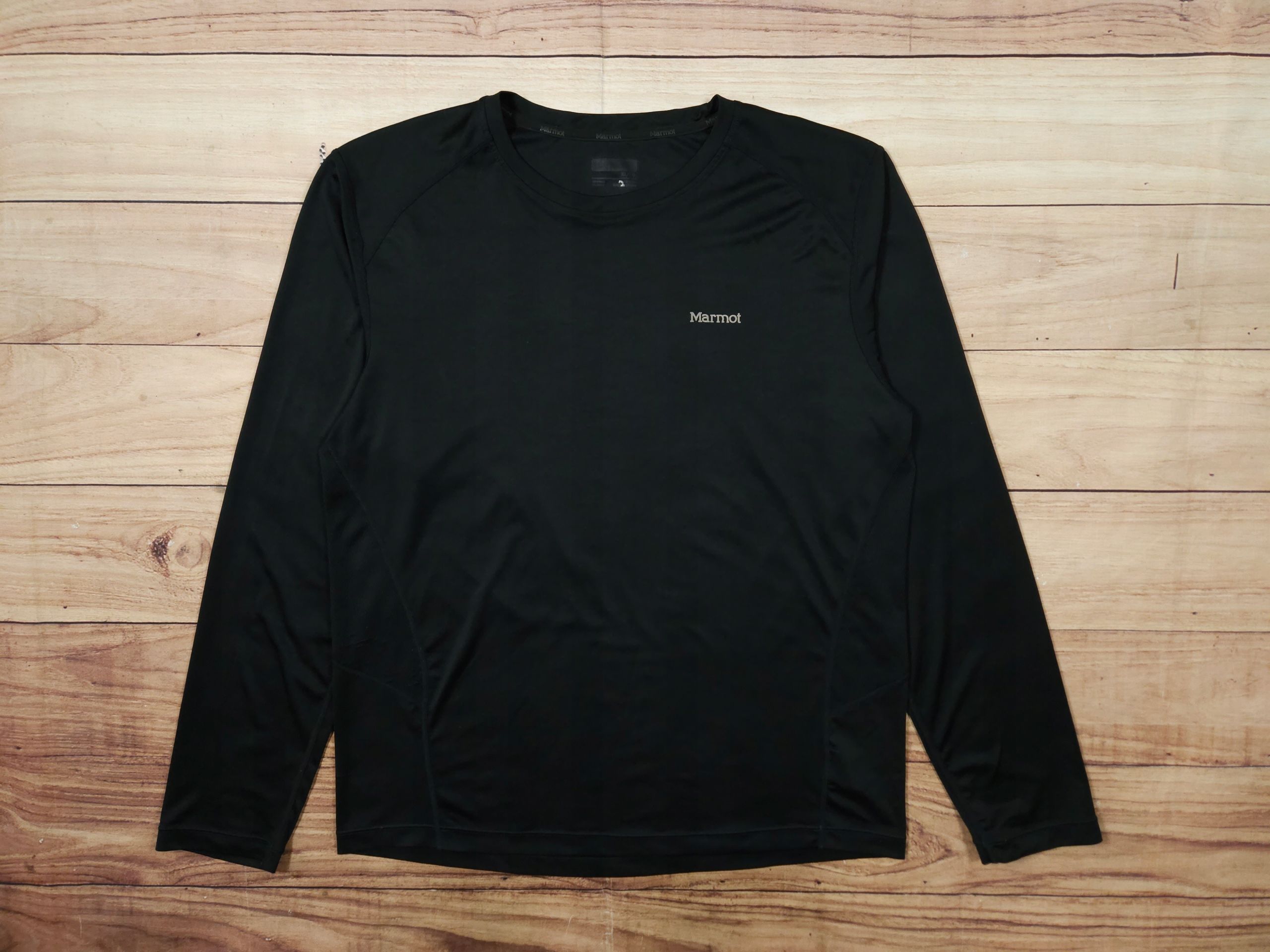 MARMOT Bluzka Techniczna Męska Czarna Logowana r. XL