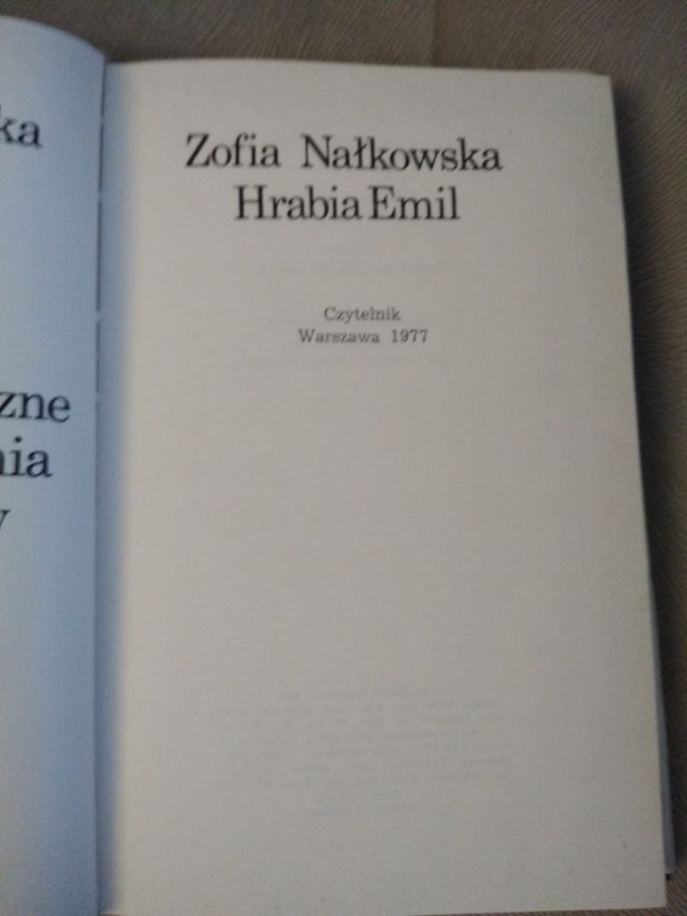 Hrabia Emil Zofia Nałkowska 1977 Czytelnik