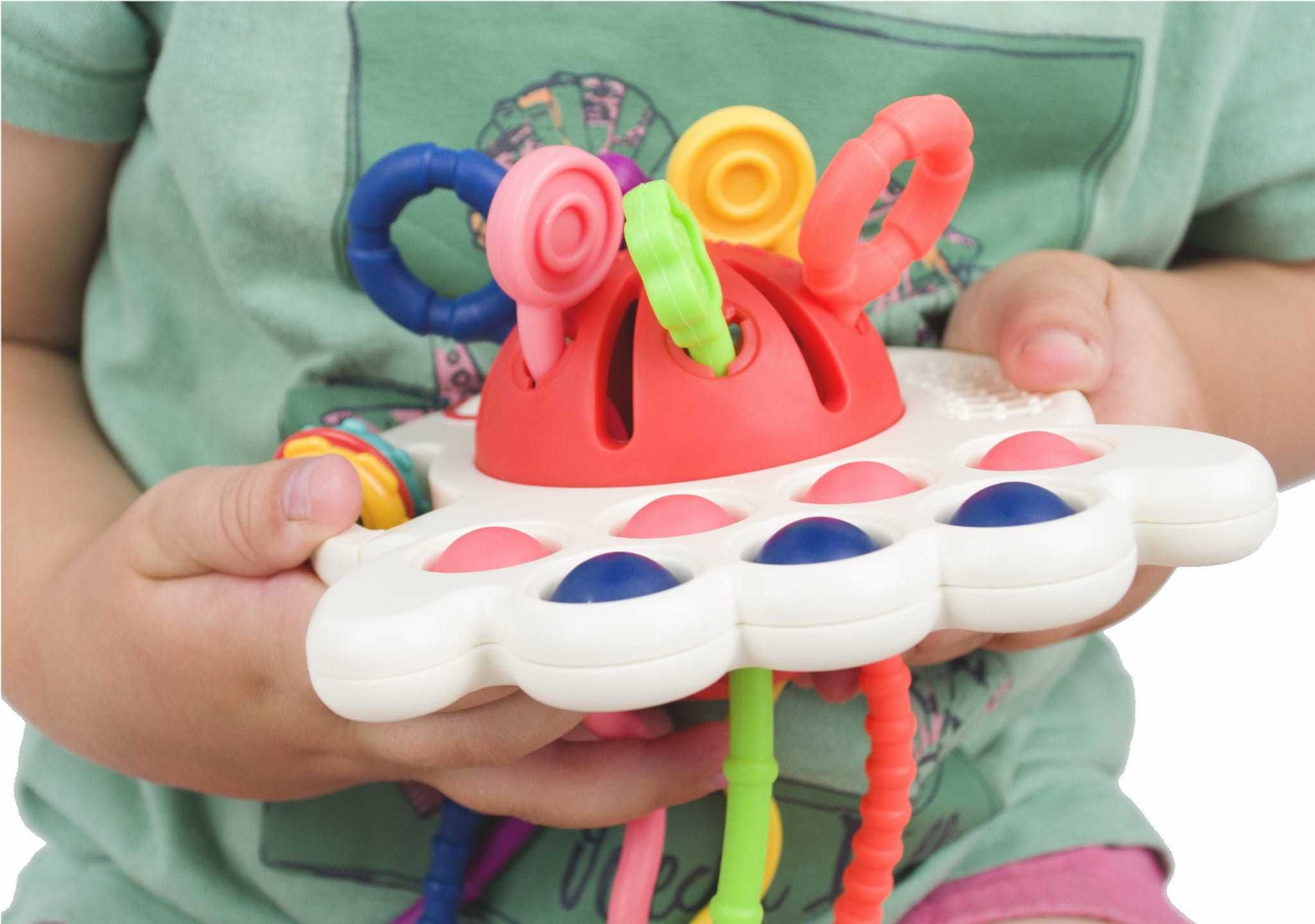 lt426 zabawka sensoryczna gryzak dla niemowląt krab montessori 4w1