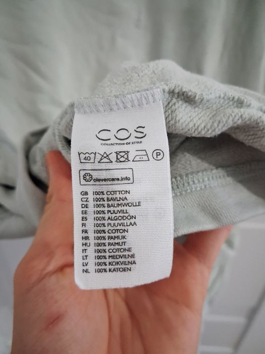 COS miętowa bluza sukienka dresowa S
