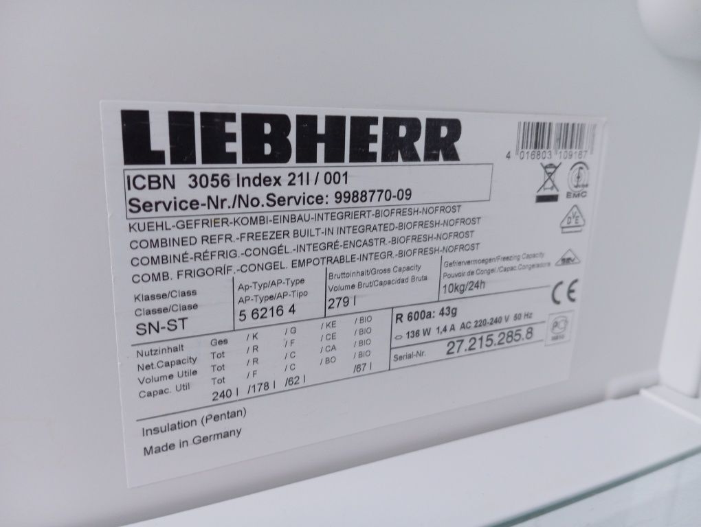 Встраиваемый холодильник Liebherr KFN 9758 No-Frost INVERTER A+++
