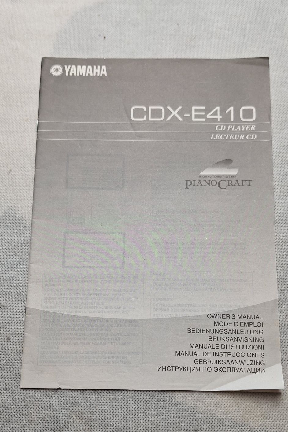 Instrukcja obsługi odtwarzacz CD Yamaha Pianocraft CDX-E410