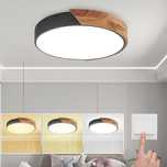 NICEME Lampa sufitowa LED 24W – regulacja 3000K/4500K/6500K, czarna