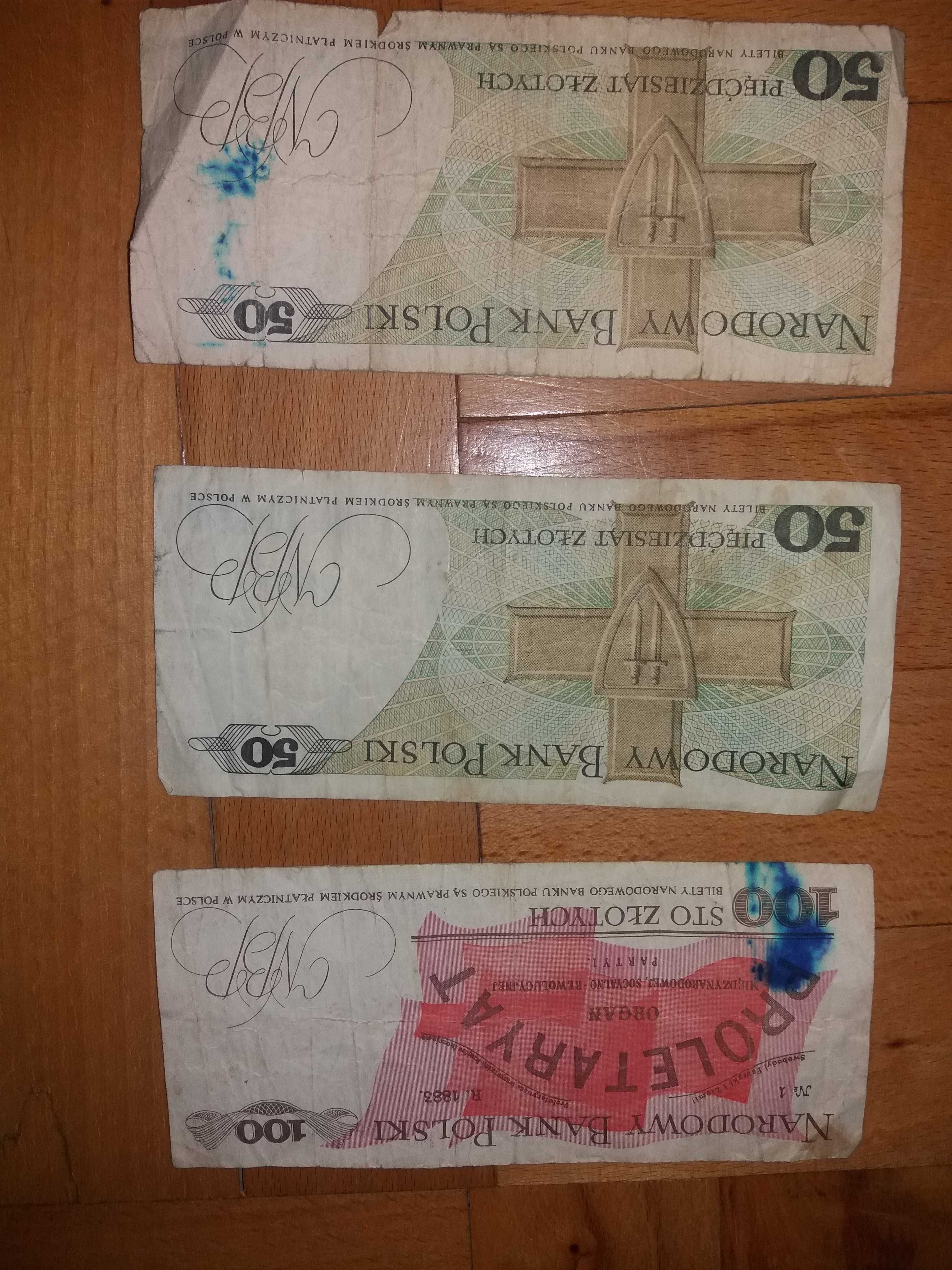 Banknoty PRL 50 zł i 100 zł