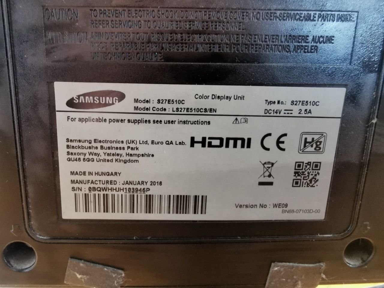 Płyta główna monitora S27E510C
