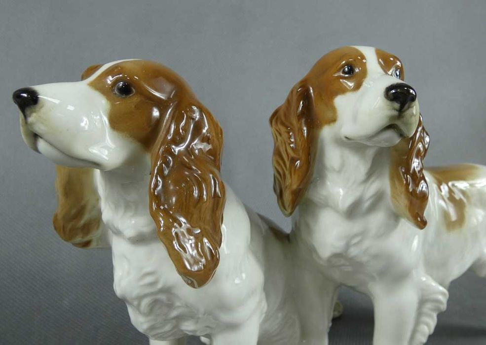 Figura porcelana Hutschenreuther dwa Cocker Spaniel pies 1970 - 1985