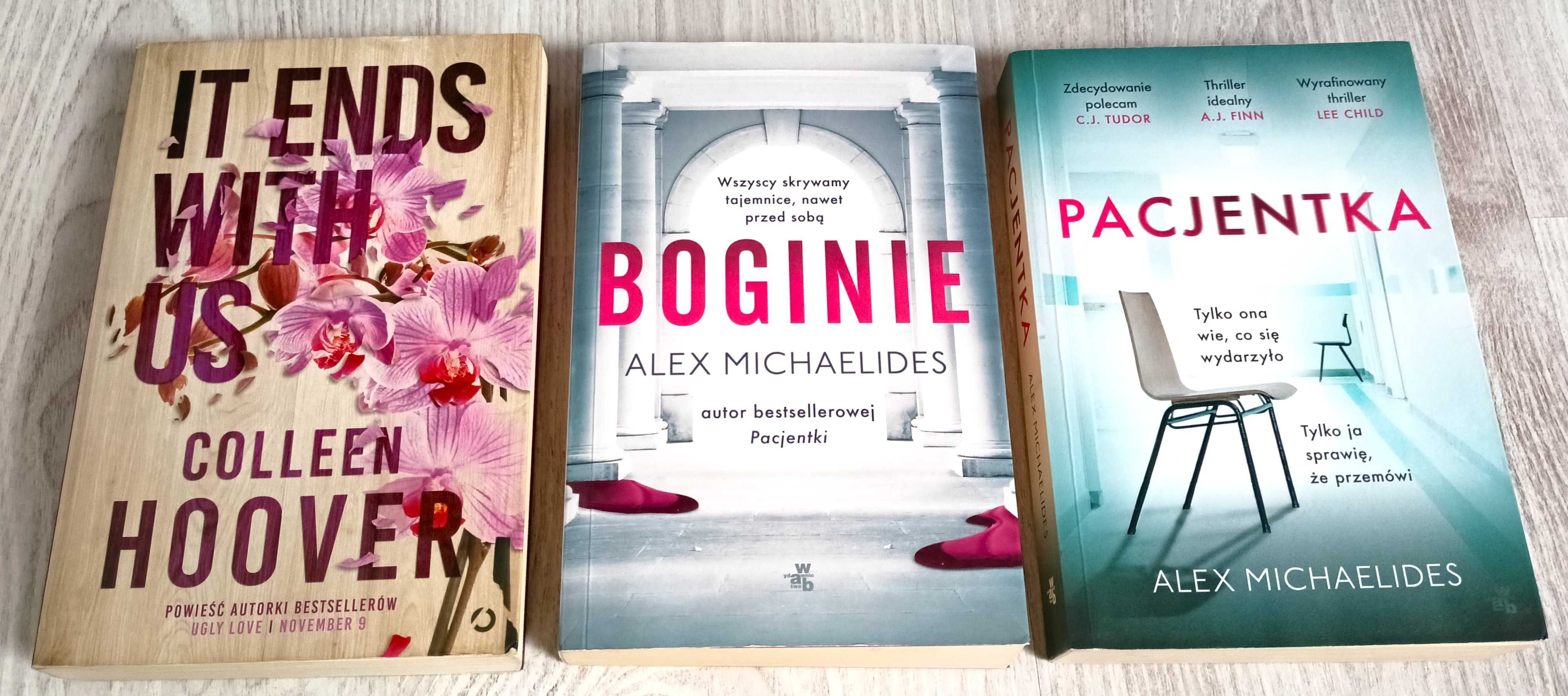 Alex Michaelides Pacjentka + Boginie + Colleen Hoover It ends with us