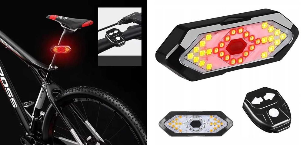 Kierunkowskazy rowerowe LED sygnalizacja migacze + Lampka Tył * OKAZJA