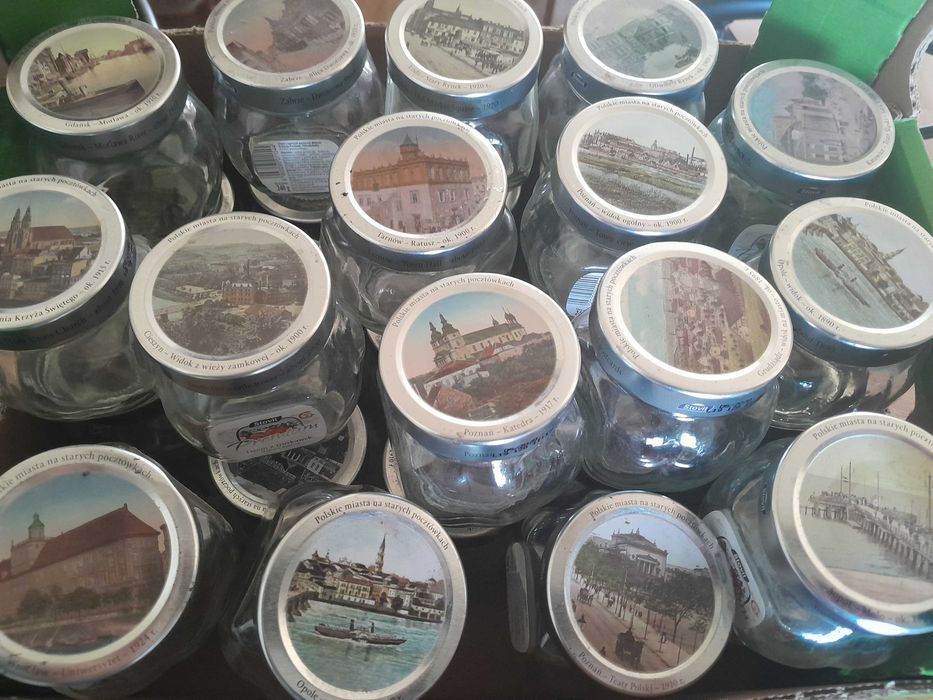 Piękne słoiki 36 szt. miasta polskie 240g Opole Gdańsk po dżemie foto