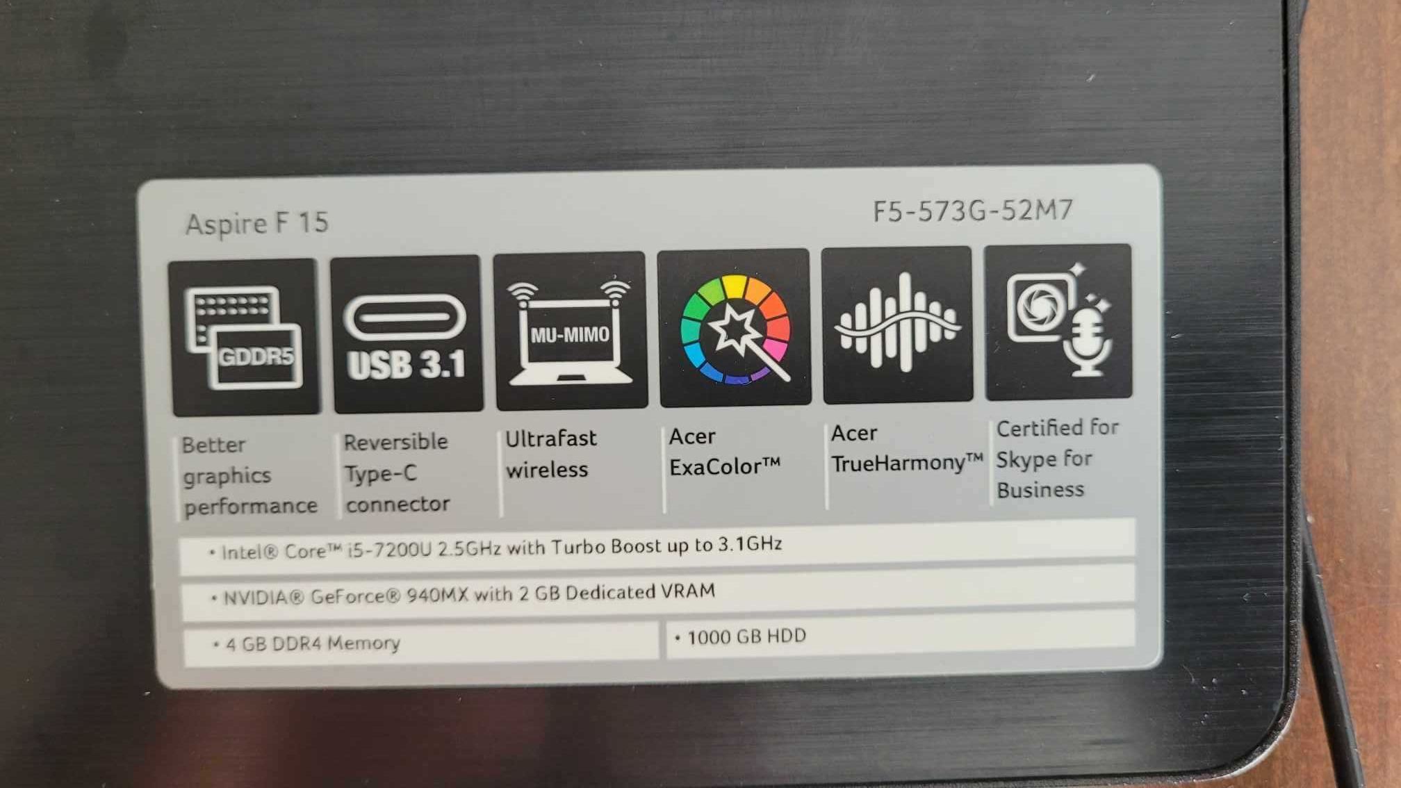 Laptop Acer Aspire F5