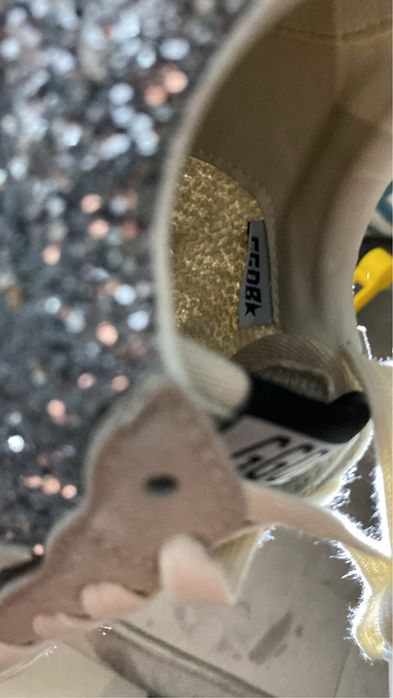 Women's Ball Star in silver glitter with ice-gray suede inserts