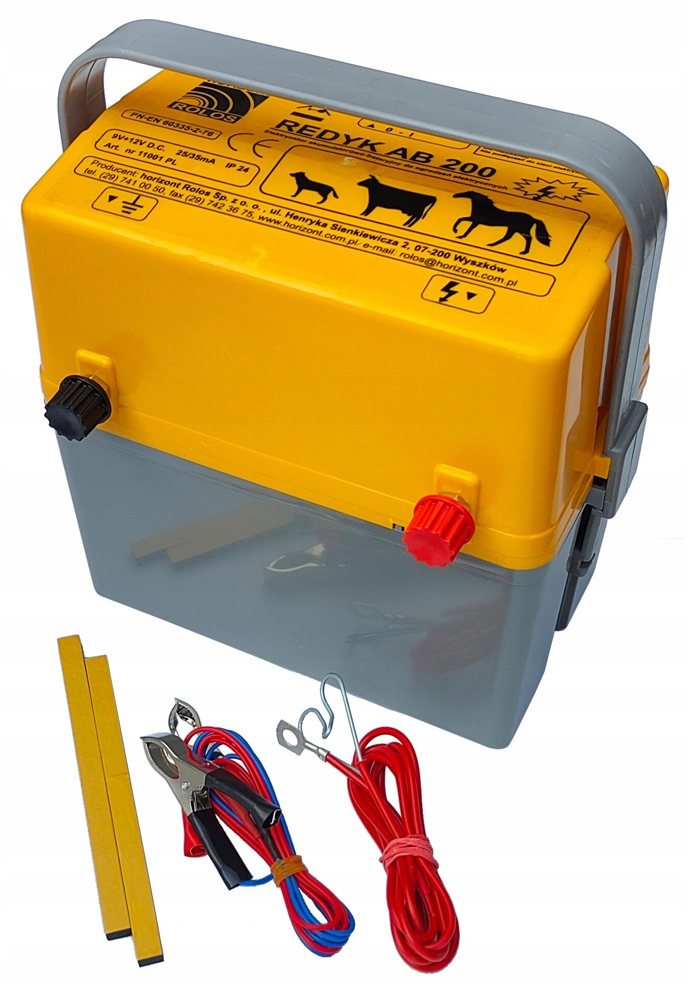 Elektryzator uniwersalny 12/9V pastuch elektryczny REDYK AB200 na koni