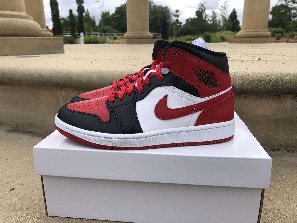 Nike Jordan 1 Mid Black/Gym Red - White r.40.5