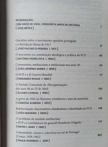 Partido Comunista Português, 1921 a 2021; Uma Antologia - José Neves
