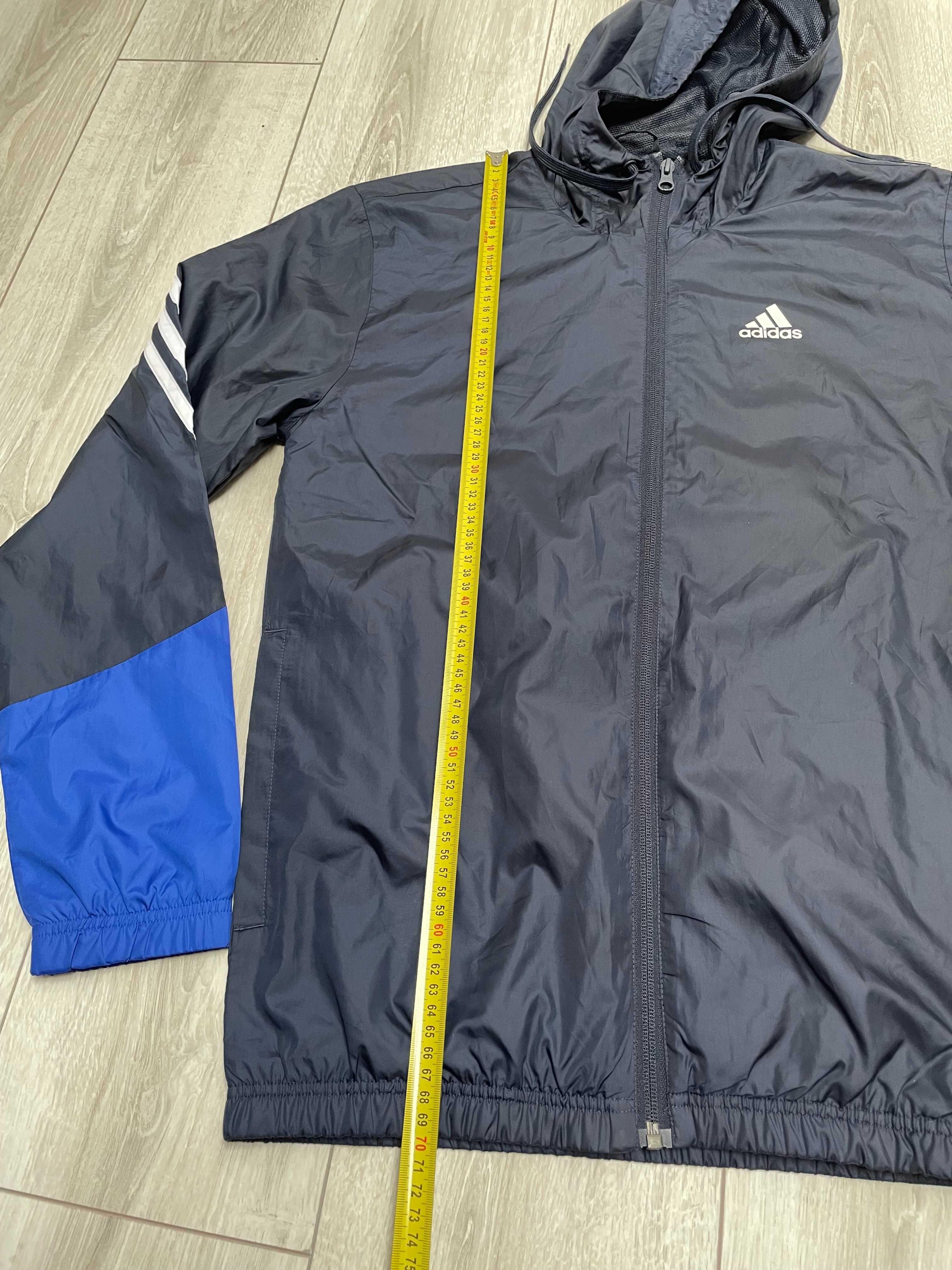 Wiatrówka Adidas kurtka lekka damska męska granatowa z kapturem S M