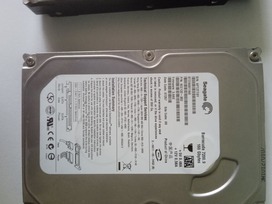 2 Dyski twarde HDD 2000GB i 160GB