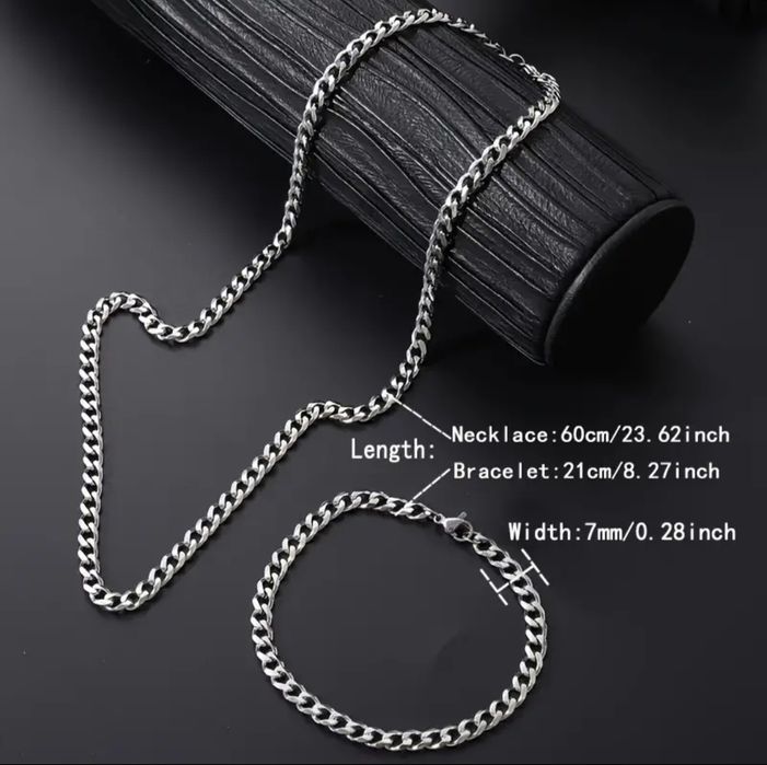 Colar e Pulseira Cubana "Hip Hop"