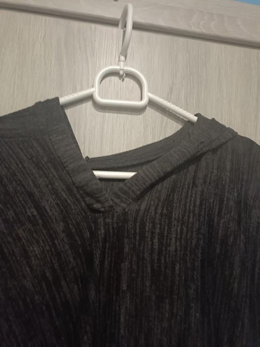 Bluzka z kapturem 54 56 Plus size grafit melanż