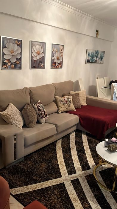 Conjunto de sofá, aparador e móvel de tv