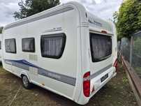 Hobby 460 De Luxe  bagażnik na rowery, namiot Isabella, przyczepa kempingowa