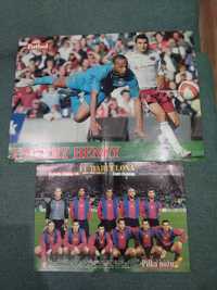 Plakaty FC Barcelona Ronaldinho Messi plus inne Ajax Holandia