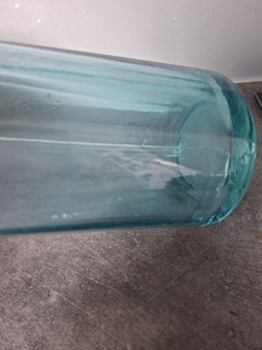 Szklany, turkusowy syfon