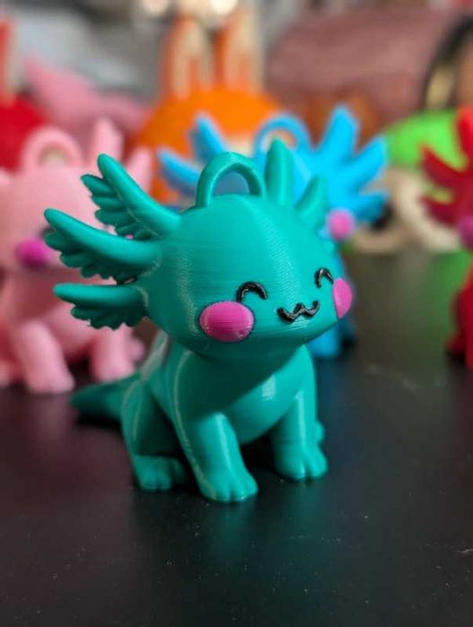 Axolotl em porta chaves Impressão 3D
