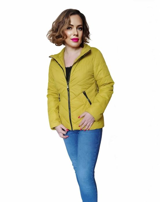 NOWA kurtka wiosenna damska kurtka PRZEJŚCIOWA MUSZTARDOWA ŻÓŁTA L 40