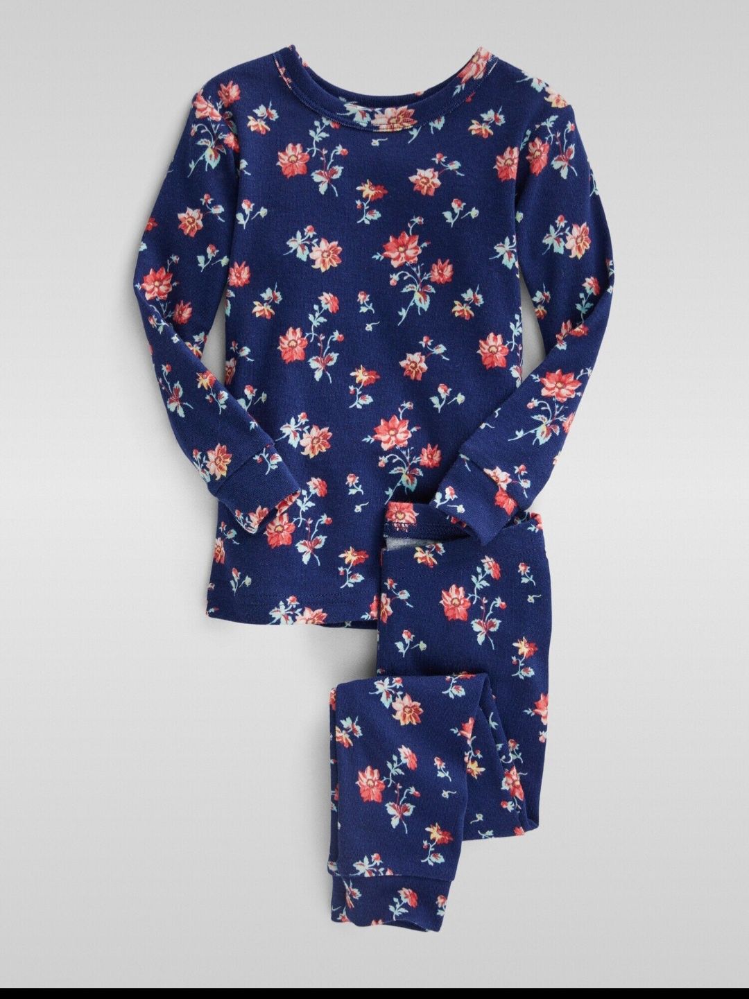 Baby GAP  Floral piżama dwuczęściowa długi rękaw 74-80cm/9-12M