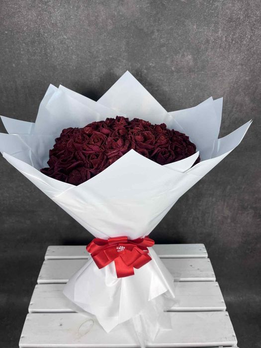 Róże robione własnoręcznie brokatowe