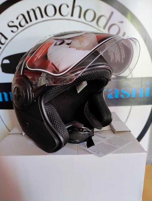Kask motocyklowy otwarty czarny mat rozmiar M